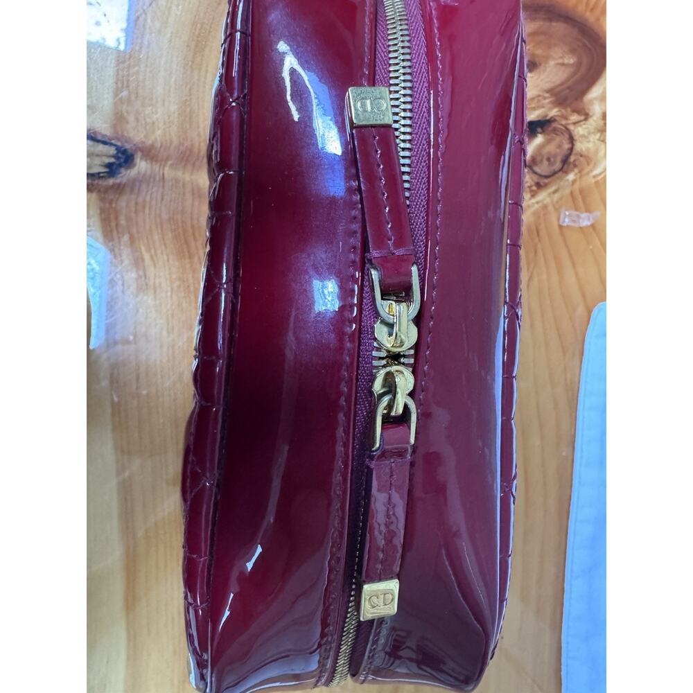 Christian Dior Cannage Patent Leather Pouch/clutch/cosmetic Bag Italy Auth - Picture 7 of 9